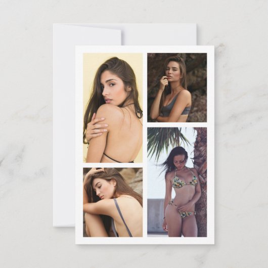 Moderne Professionele Model Actor Foto Comp Kaart (Achterkant)