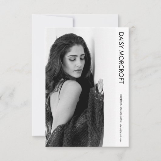 Moderne Professionele Model Actor Foto Comp Kaart (Voorkant)