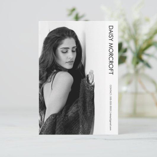 Moderne Professionele Model Actor Foto Comp Kaart (Staand voorkant)