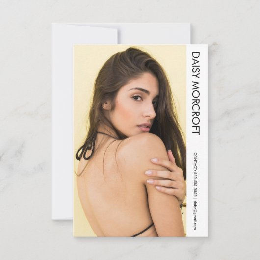 Moderne Professionele Model Actor Foto Comp Kaart (Voorkant)