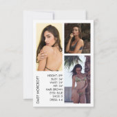 Moderne Professionele Model Actor Foto Comp Kaart (Achterkant)