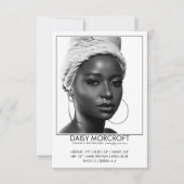 Moderne Professionele Model Actor Foto Comp Kaart (Voorkant)