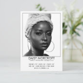 Moderne Professionele Model Actor Foto Comp Kaart (Staand voorkant)