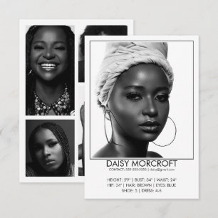 Moderne Professionele Model Actor Foto Comp Kaart