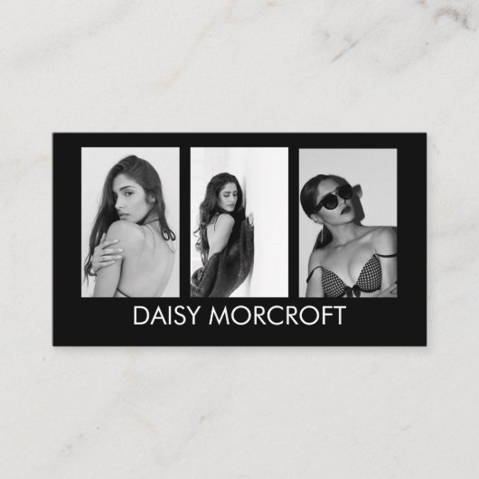 Moderne Professionele Model Actor Foto Comp Kaart Visitekaartje (Voorkant)