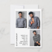 Moderne professionele modelacteur fotocompactkaart kaart (Achterkant)