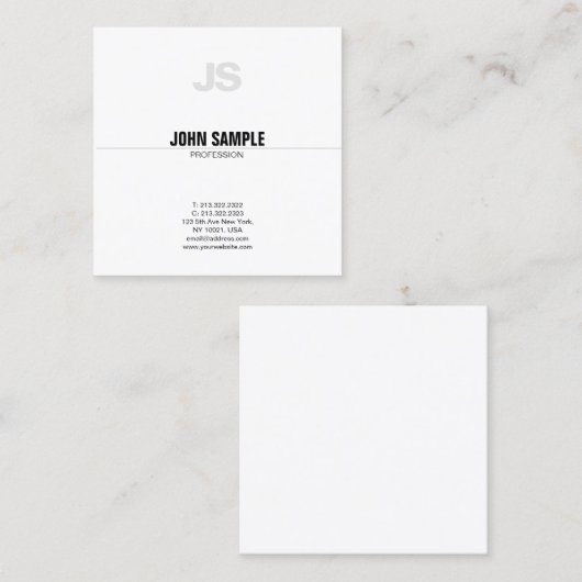 Moderne Professionele Monogram Chique Slanke Duide Vierkante Visitekaartje (Voorkant / Achterkant)