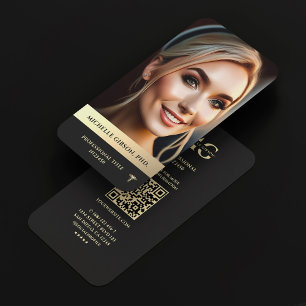 Moderne professionele monogram elegant zwart goud visitekaartje
