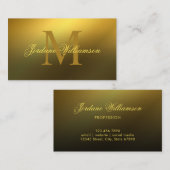 Moderne professionele monogram Gold gradiënt Visitekaartje (Voorkant / Achterkant)