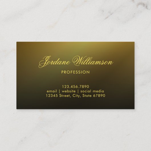 Moderne professionele monogram Gold gradiënt Visitekaartje (Achterkant)