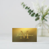 Moderne professionele monogram Gold gradiënt Visitekaartje (Staand voorkant)