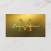 Moderne professionele monogram Gold gradiënt Visitekaartje (Voorkant)