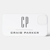 Moderne professionele monogram in eenvoudige minim Case-Mate iPhone case (Achterkant (horizontaal))