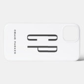 Moderne professionele monogram in eenvoudige minim Case-Mate iPhone case (Achterkant (horizontaal))