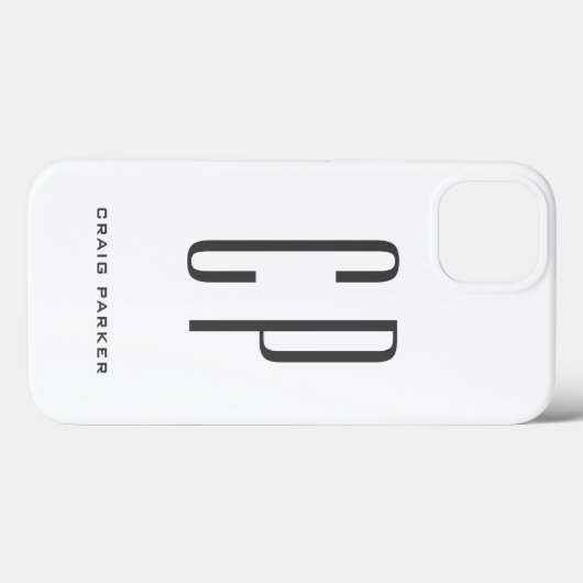 Moderne professionele monogram in eenvoudige minim Case-Mate iPhone case (Achterkant (horizontaal))