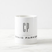 Moderne professionele monogram in eenvoudige minim koffiemok (Center)