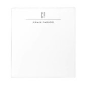 Moderne professionele monogram in eenvoudige minim notitieblok (Voorkant)