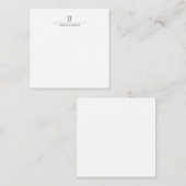 Moderne professionele monogram in eenvoudige minim notitiekaartje (Voorkant / Achterkant)