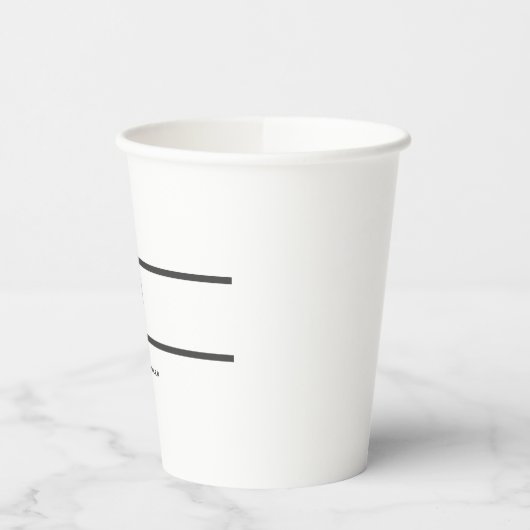 Moderne professionele monogram in eenvoudige minim papieren bekers (Links)