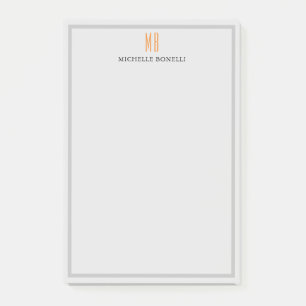 Moderne professionele monogram in eenvoudige minim post-it® notes