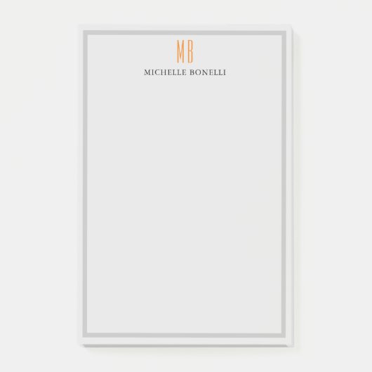 Moderne professionele monogram in eenvoudige minim post-it® notes (Voorkant)