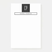 Moderne professionele monogram in eenvoudige minim post-it® notes (Voorkant)