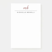 Moderne professionele monogram in eenvoudige minim post-it® notes (Voorkant)