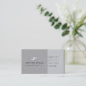 Moderne professionele monogram in Elegant Grey Visitekaartje (Staand voorkant)