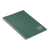 Moderne Professionele Monogram Initiaal Saliegroen Notitieboek (Rechterzijde)