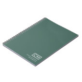 Moderne Professionele Monogram Initiaal Saliegroen Notitieboek (Linkerzijde)