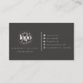 Moderne professionele monogram minimalistisch visitekaartje (Achterkant)