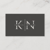 Moderne professionele monogram minimalistisch visitekaartje (Voorkant)