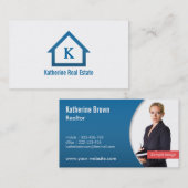 Moderne professionele monogram Real Estate Realtor Visitekaartje (Voorkant / Achterkant)