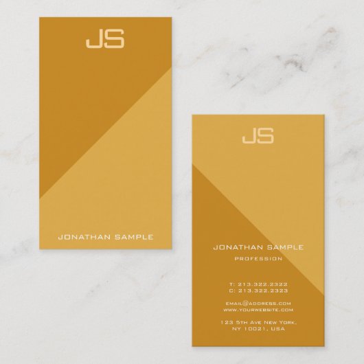 Moderne Professionele Monogram Verticale Sjabloon Visitekaartje (Voorkant / Achterkant)