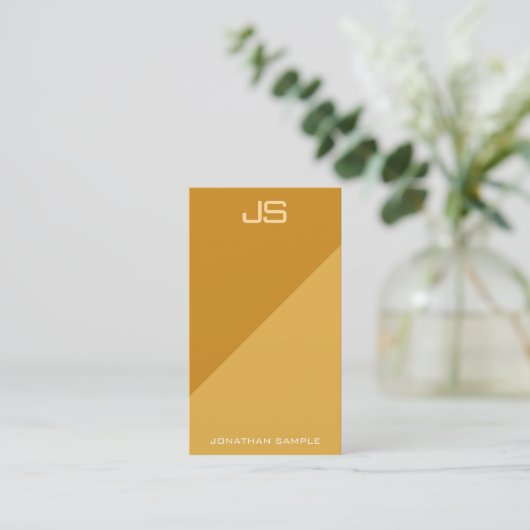 Moderne Professionele Monogram Verticale Sjabloon Visitekaartje (Staand voorkant)