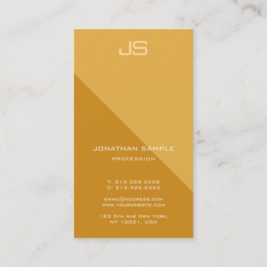 Moderne Professionele Monogram Verticale Sjabloon Visitekaartje (Achterkant)