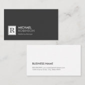 Moderne professionele monogrammen zwart wit visitekaartje (Voorkant / Achterkant)