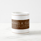 Moderne professionele naam bruin koffiemok (Center)