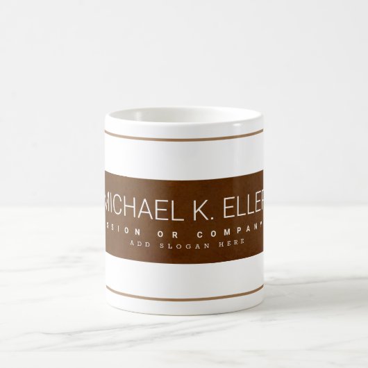 Moderne professionele naam bruin koffiemok (Center)