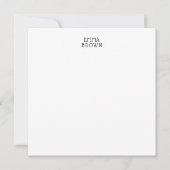 Moderne Professionele Naam Zwart Wit Gepersonalise Notitiekaartje (Voorkant)