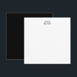 Moderne Professionele Naam Zwart Wit Gepersonalise Notitiekaartje<br><div class="desc">Gepersonaliseerde briefpapier kaart met een effen kleur terug.</div>