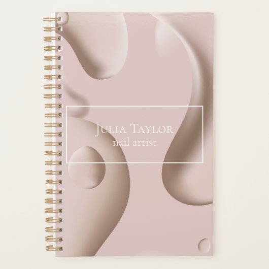 Moderne Professionele Nail Artiest Roze Zakelijk Planner (Voorkant)