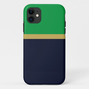 Moderne professionele Navy Blue Green Color Block Case-Mate iPhone Case