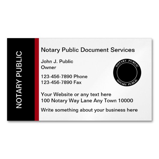 Moderne professionele notaris magnetisch visitekaartje (Voorkant)