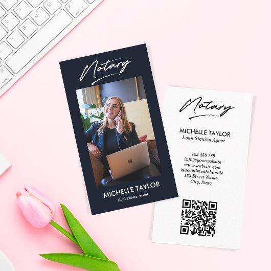 Moderne professionele notaris openbare foto QR cod Visitekaartje