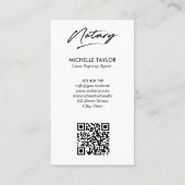 Moderne professionele notaris openbare foto QR cod Visitekaartje (Achterkant)