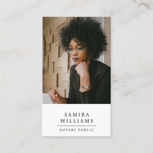Moderne professionele notaris openbare foto visitekaartje (Voorkant)