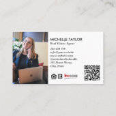 Moderne professionele onroerend goed foto QR code Visitekaartje (Achterkant)