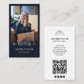 Moderne professionele onroerend goed foto QR code Visitekaartje (Voorkant / Achterkant)
