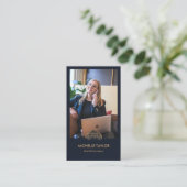 Moderne professionele onroerend goed foto QR code Visitekaartje (Staand voorkant)